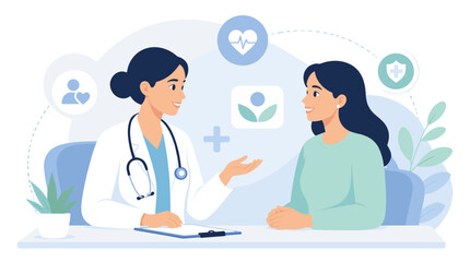 Fototapeta premium Female Doctor Consulting With Patient In Clinic.