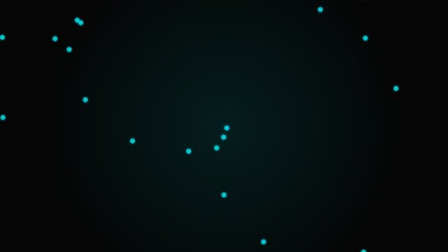 Abstract composition of diagonal lines formed by glowing blue light dots