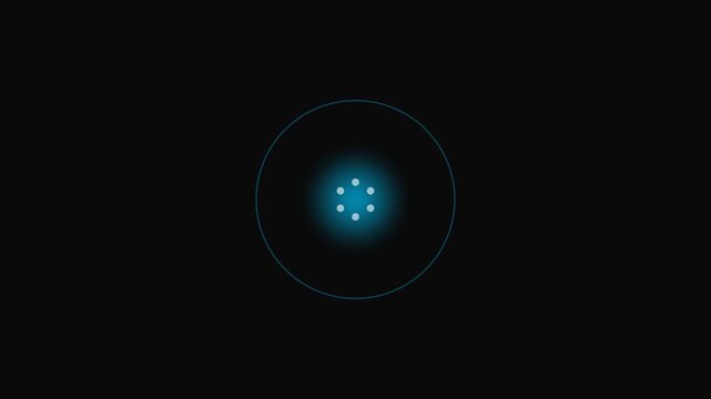 Minimalist blue glowing light orb centered on a deep black background