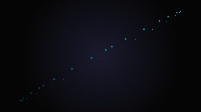 Abstract trail of luminous blue lights forming a circular orbit in darkness