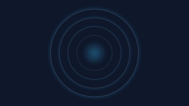 Glowing blue concentric circles radiating from a central point of light