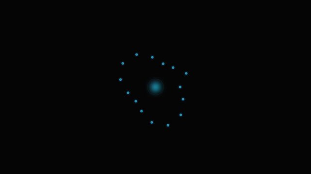 A glowing blue orb surrounded by a circular formation of faint light dots