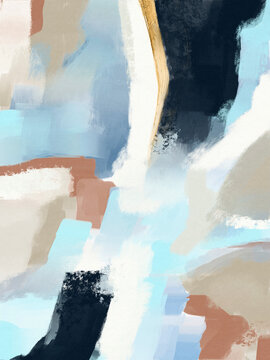 Organic abstract modern art painting with layered painterly textures for editorial branding and contemporary interiors