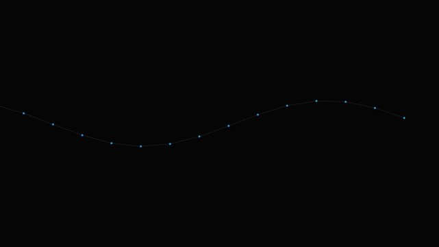 A single undulating line of small glowing lights set against a dark background