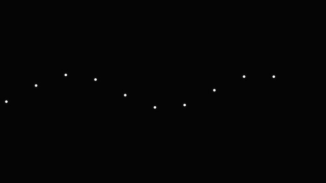Minimalist scatter plot graph with white dots on a solid black background