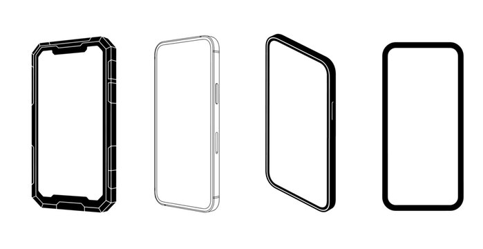 Modern Electronic Gadget Wireframe Elements for Application Marketing
