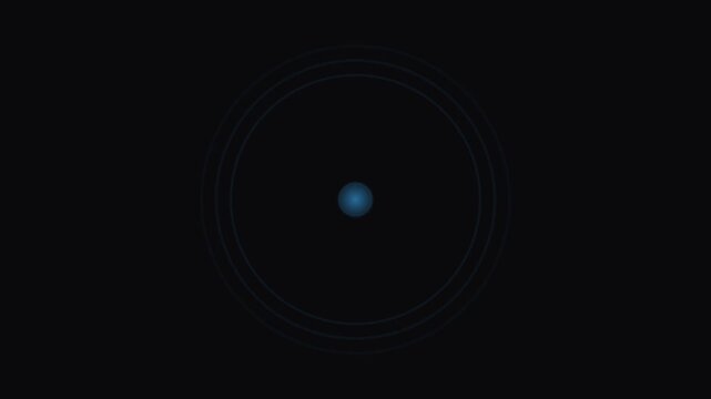 A glowing blue circular pulse emanating from a central point on black background