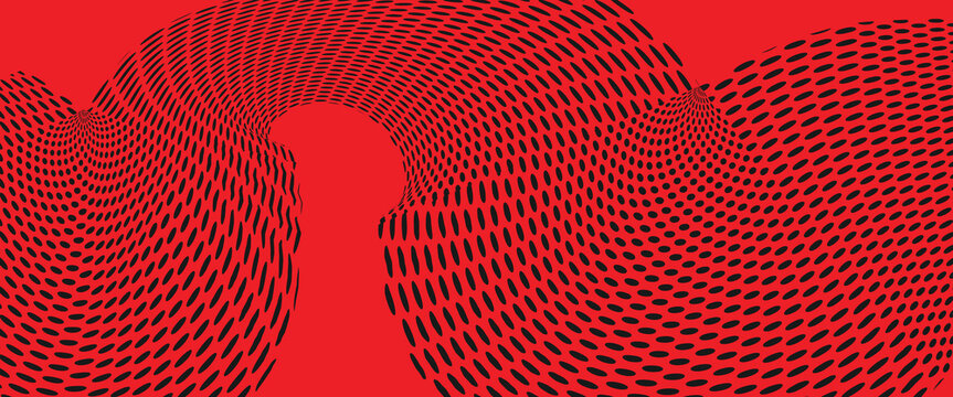 odern Coral RED Screentone Dot Matrix Web Header with Center Copy