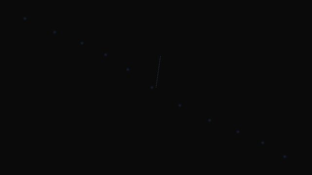 A long exposure of a starlink satellite train moving through the night sky