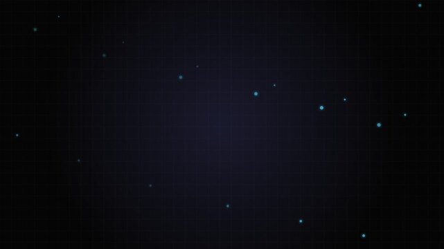A constellation of glowing blue dots floating against a dark grid background