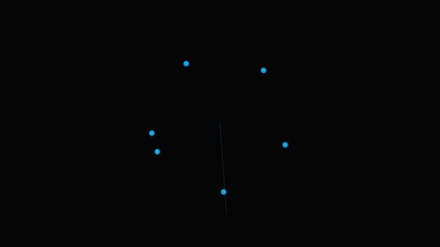 A constellation of glowing blue dots arranged in a circular formation pattern