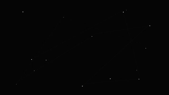 Minimalist representation of scattered white dots on a solid black background