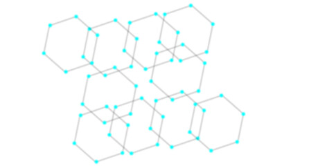 Obraz premium Hexagonal Network Pattern With Connected Nodes and Geometric Lattice Abstract Background.