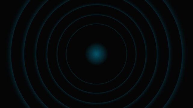 A glowing blue light source surrounded by thin concentric circular ripples