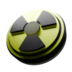 3d render thick glass radiation sign illustration element © Hary