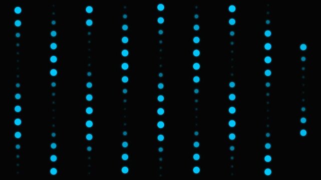 Minimalist pattern of glowing blue circles arranged in vertical columns