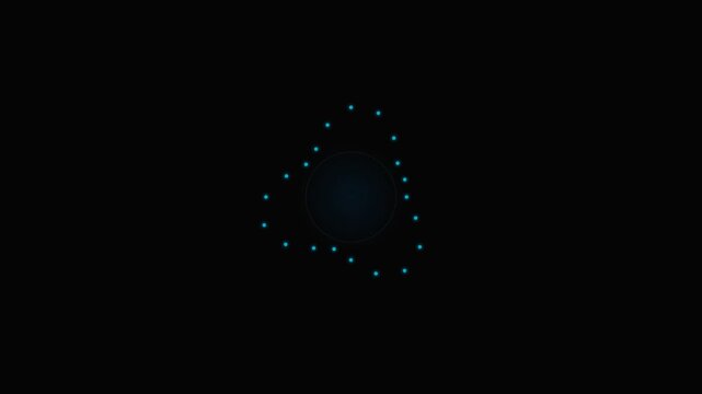 Abstract digital pattern of glowing light dots forming a circular shape