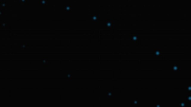 Minimalist blue glowing dots forming a subtle oval shape on black background
