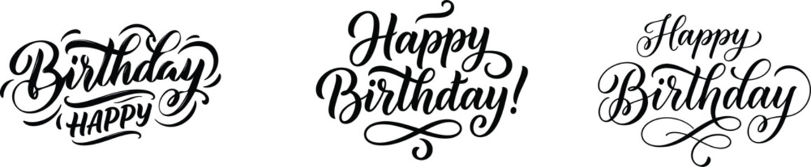 Elegant hand lettered birthday greetings collection © mdabdulmonaf
