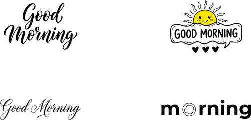 Good morning typography collection for greetings and positive messaging © mdabdulmonaf