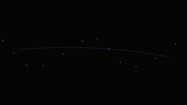 Minimalist digital scatter plot showing data trends on a black background
