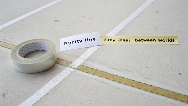 Symbolic Representation of Boundaries and Separation with Tape and Text on Concrete Surface for Conceptual Exploration