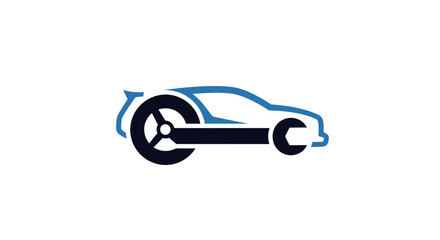 Obraz premium A minimalist graphic icon representing automotive repair and maintenance services