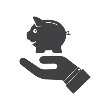 Piggy bank icon. Piggy bank savings icon. Vector illustration.
