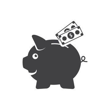 Piggy bank icon. Piggy bank savings icon. Vector illustration.