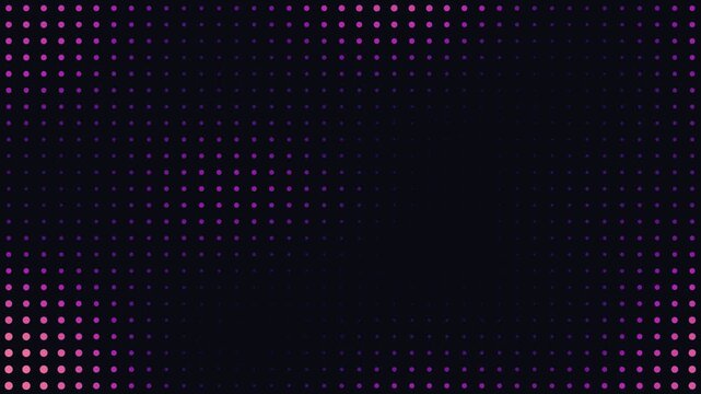 Abstract digital grid pattern with glowing pink and purple light points
