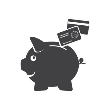 Piggy bank icon. Piggy bank savings icon. Vector illustration.