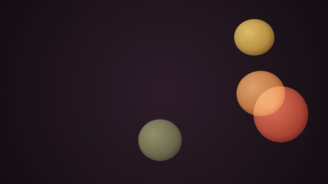 Four colored spheres floating against a dark and minimalist background space