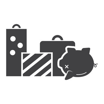 Piggy bank icon. Piggy bank savings icon. Vector illustration.