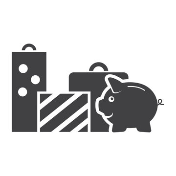 Piggy bank icon. Piggy bank savings icon. Vector illustration.