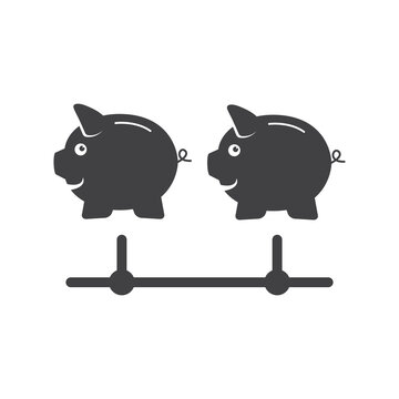 Piggy bank icon. Piggy bank savings icon. Vector illustration.