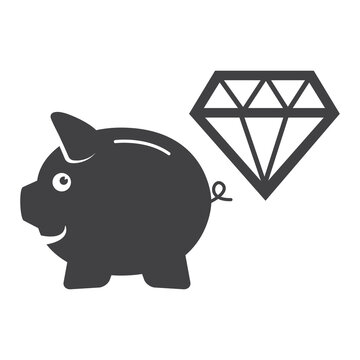 Piggy bank icon. Piggy bank savings icon. Vector illustration.