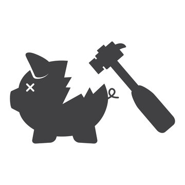 Piggy bank icon. Piggy bank savings icon. Vector illustration.