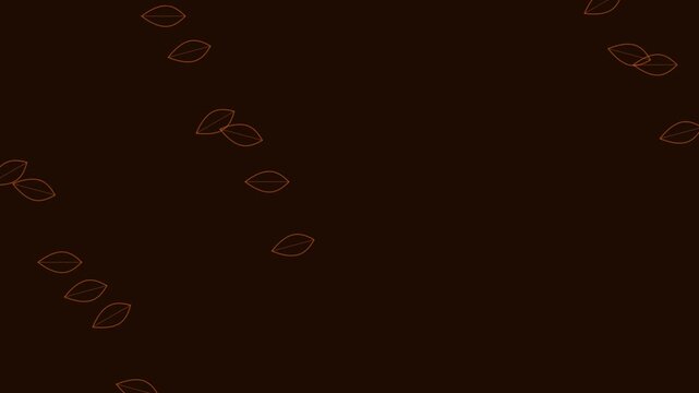 Minimalist pattern of delicate orange leaf outlines on a dark background
