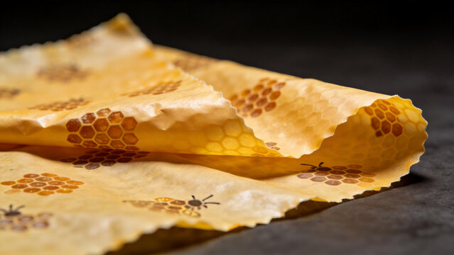 Beeswax wrap with honeycomb pattern