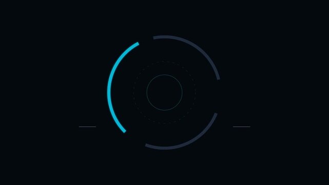 Minimalist circular loading indicator with a bright blue progress segment