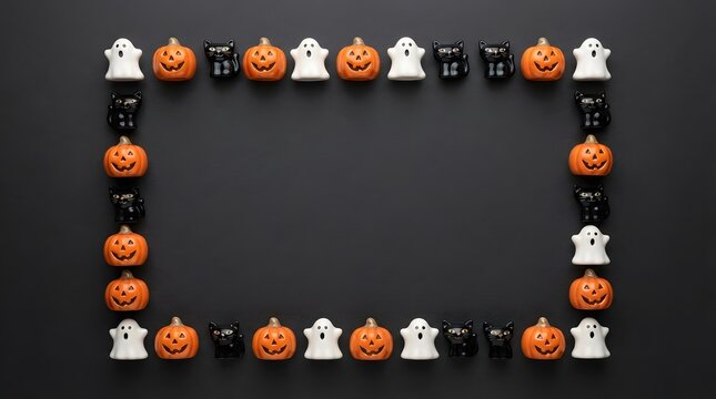 Halloween pumpkin border festive spooky decorations for october 31st celebrations