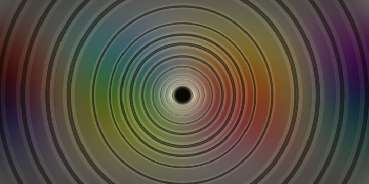 Abstract tunnel vision design featuring concentric circles in earthy tones and darkness.