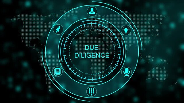 Due Diligence Concept with Infographic on Dark Background business research financial analysis risk assessment