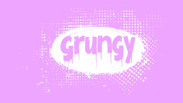 Grungy typography design element for trendy apparel prints. Distressed white halftone splash vector illustration for creative banners