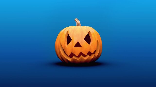 A glowing jack-o'-lantern animation with atmospheric smoke, ideal for Halloween intros and logo reveals.