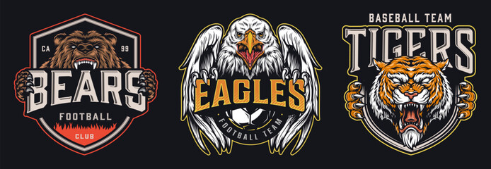 Naklejka premium Football and baseball logos