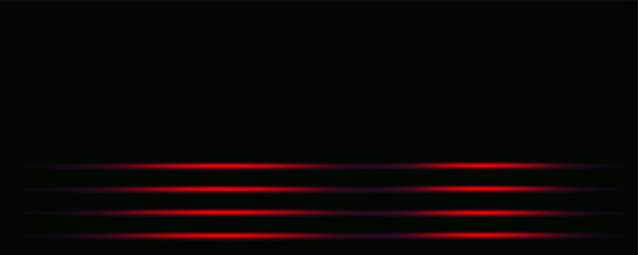 Dark Background with Red Horizontal Light Trails Vector Graphic