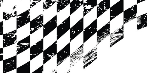 Obraz premium Checkered flag wave on white background design for sport race championship vector illustration.
