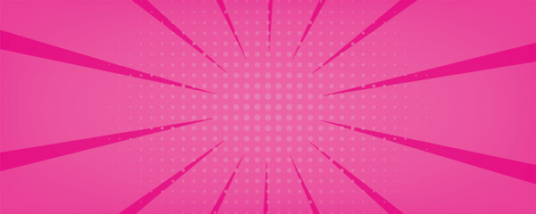 Pink comic burst background with halftone dots, retro pop art explosion frame, perfect for fun poster, girly theme, kids design, or vibrant cartoon effects. © Amy