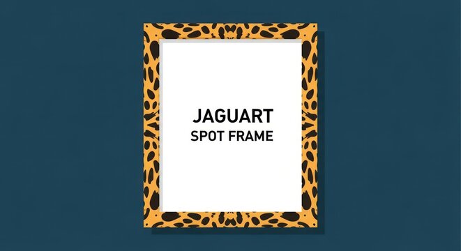 Leopard print frame with text.